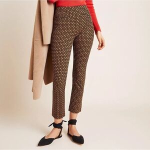 NWOT Anthropologie The‎ Essential Slim Trousers Size 0 geometric Womens pants